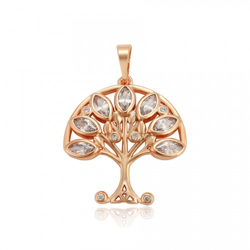 Oriģināls kulons ar cirkoniem, 18 karātu zelta pārklājums